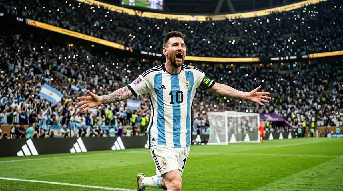 Argentiinan Lionel Messi juhlii historiallista MM-maaliaan 22.6.2026