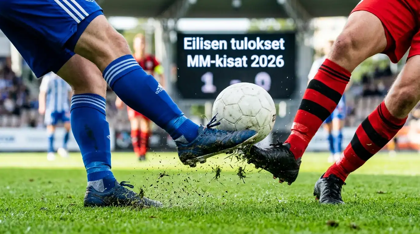 Pelaajien jalat ja pallo nurmella lähikuvassa MM-ottelussa