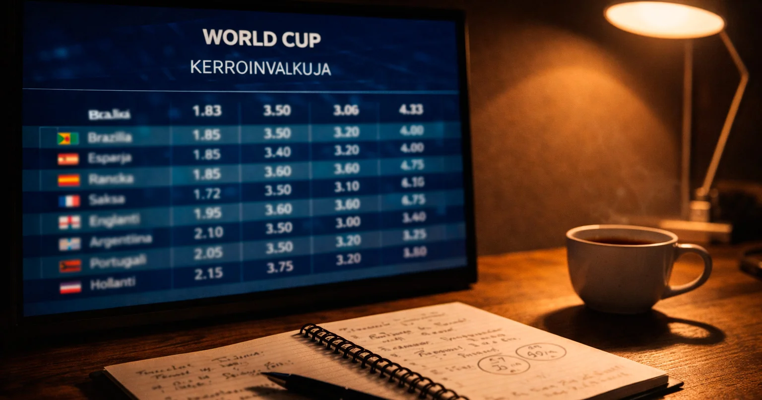 Jalkapallon MM-kisojen 2026 kerrointaulukko ja analyytikon muistiinpanot