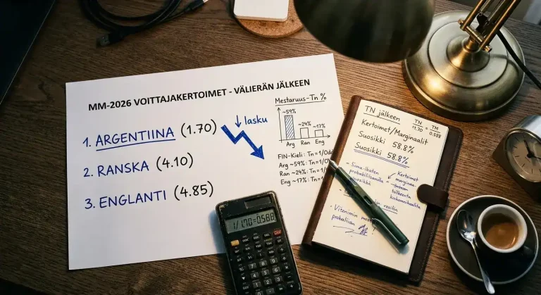 MM 2026 voittajakertoimet SF1 jälkeen – markkinakartta ja missä arvo on